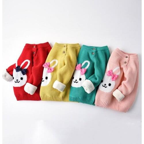Kids Boys Girls Sweaters Clothes Baby Toddler Warm Sweater Coats Children Cartoon Thicken Tops Wool Pullovers Clothing