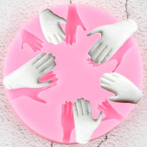 DIY Hand Shape Silicone Molds DIY Party Cake Decorating Tools Cupcake Topper Fondant Mold Candy Clay Chocolate Gumpaste Moulds