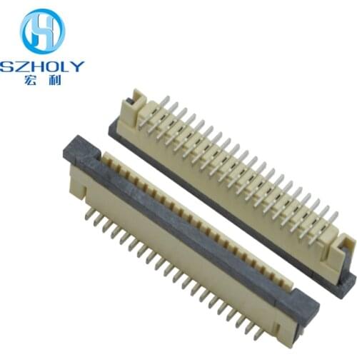 FFC FPC Connector 1.0mm 4/5/6/7/8/9/10/12/13/14/15/16/18/20/22/24/25/26/28/30/32Pin Vertical Type Ribbon Flat Socket