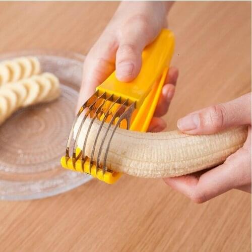 Stainless Steel Banana Slicer Multifunctional Manual Food Processors Fruit Vegetable Cutter Chopper Tools Kitchen Accessories