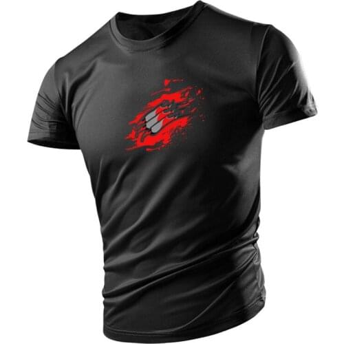 Short-sleeved T-shirt mens quick-drying clothes summer solid color breathable plus size summer sports ice silk T-shirt mens