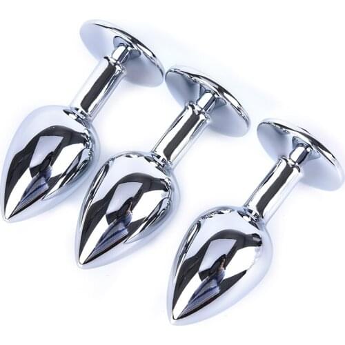 Intimate Metal Anal Plug With Crystal Jewelry Smooth Touch Butt Plug No Vibrator Anal Bead Anus Dilator Anal Toys for Men/Women