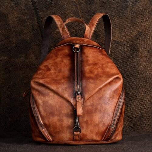 Restoring Ancient Ways Cowhide Classic New Brand Multi-Function Luxury Large Capacity Cowhide Personality Womens Backpack