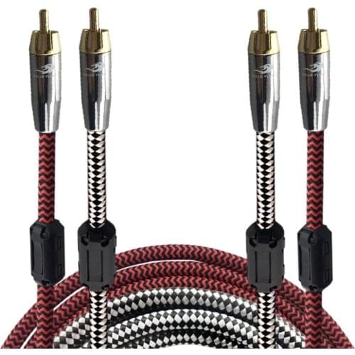 HIFI 2RCA to 2RCA Male to Male Stereo Digital Coaxial Audio Cable For Subwoofer Speaker Amplifier TV DVD Aux Dual RCA to Dual RC