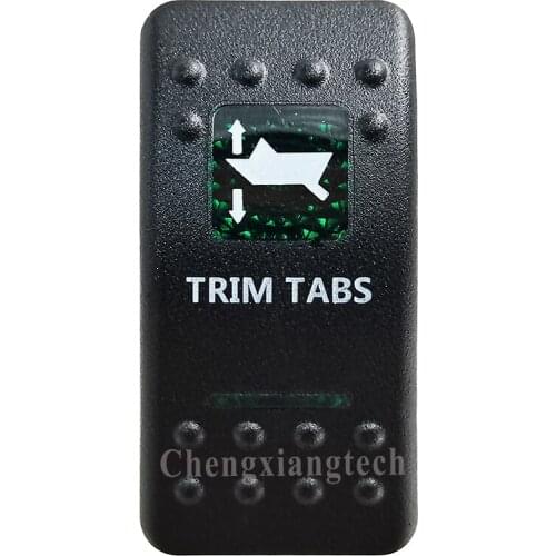 Green Printed Switch Cap -ANCHOR- for 12V 20A 7Pin DPDT (ON) OFF (ON) Momentary Car Boat Rocker Switch Replacing, COVER Only