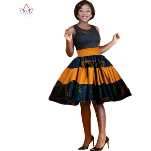 Summer Women Clothing African Print Skirts Ankara Fashions Midi Kitenge A-Line Skirts Dashiki African Print Skirts BRW WY2297