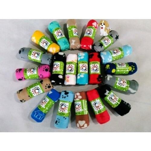 Dog Bed Pet Blanket Cat Mat Home Washable Rug Soft Coral Fleece Sleeping Beds for Small Medium Dogs Cats Pet Supplies Paw Print