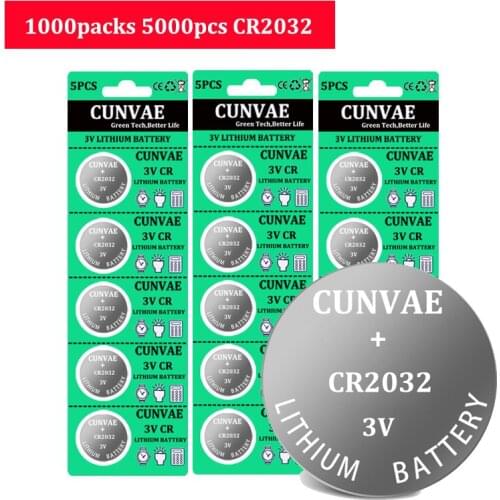 5000pcs CR2032 CR 2032 3V BR2032 DL2032 Lithium Battery For Watch computer Remote Control Calculator button cell coin battery