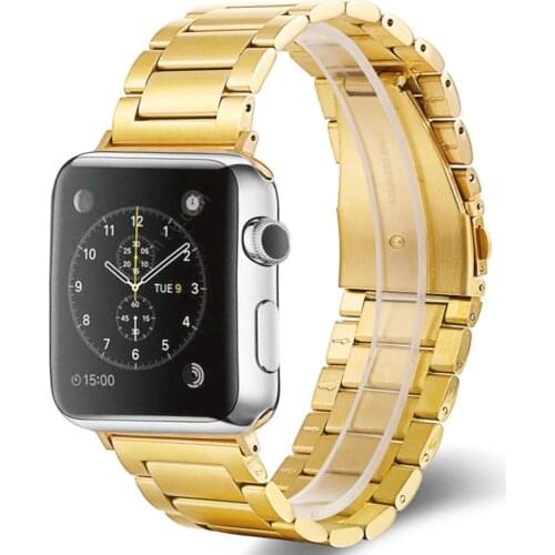42mm 38mm metal bracelet for Apple Watch strap 40mm 44mm stainless steel strap for iWatch series SE 6 5 4 3 2 1 Accessory gold