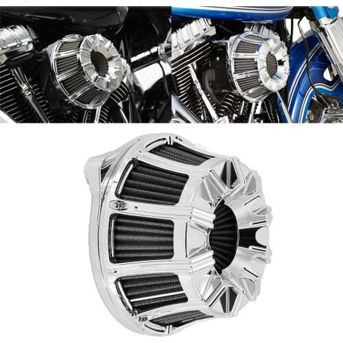 Motorcycle CNC Chrome Air Filter Intake Cleaner Filters Aluminum For Harley Softail Fat Boy Touring FLHX FLHR Dyna Sportster XL