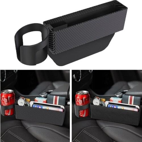 Car Seat Gap Filler, Car Seat Organizer with Cup Holder, Car Console Side Organizer for Cellphones, Wallets, Keys, Coin, Cards