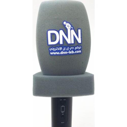 Linhuipad General purpose print LOGO microphone windscreens Handheld mic windshield mic foam covers for TV journalist