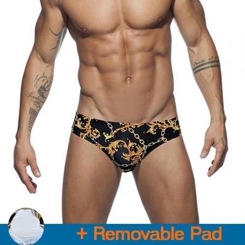 Push pad low waist sexy men swimwear quick dry men swim briefs summer men bikini bathing suit swimming briefs swimsuit beachwear