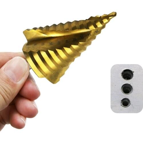 High Quality 6-65 Mm The Pagoda Shape Hss Triple-cornered Shank Spiral Pagoda Metal Steel Step Drill Bit Hole Drill Cone Drill