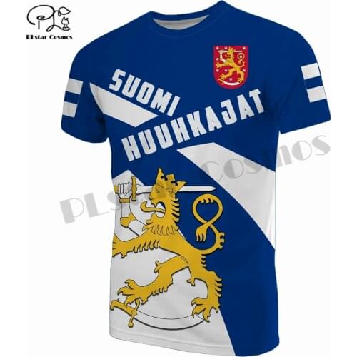 PLstar Cosmos Summer Newfashion Finland Suomi Art Color T-Shirt Men/Women Casual Short Sleeve O-Neck Tee Tops Style-1