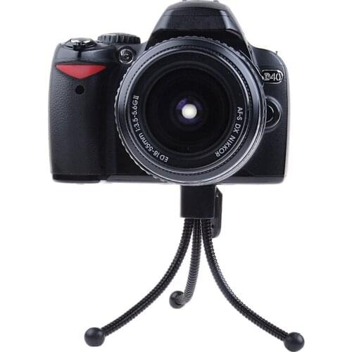 Universal 2-in-1 Portable Mini Metal Flexible Tripod Holder Stand for Phone Action Camera