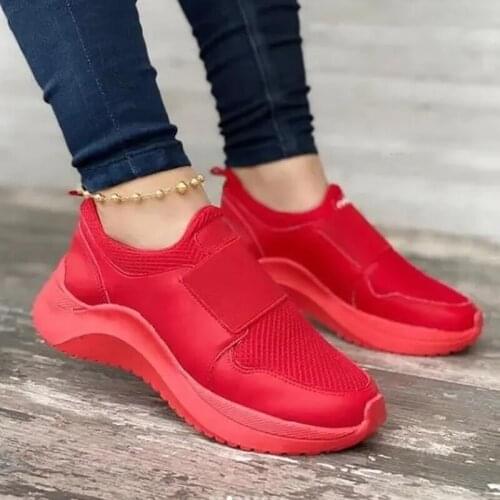 Female Sneakers Air Mesh Breathable Slip-On Casual Solid Plus Size Ladies Vulcanized Shoes Fashion Comfortable Womans Footwear