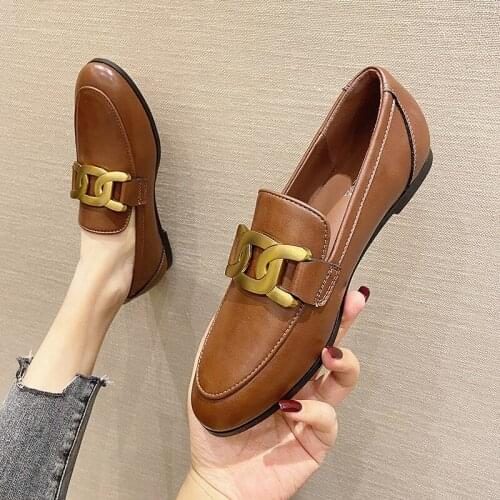 Womens Casual Shoes with Plain Leather Shoes Shoes for Women Oxford Shoes for Women Flat Womens Shoes