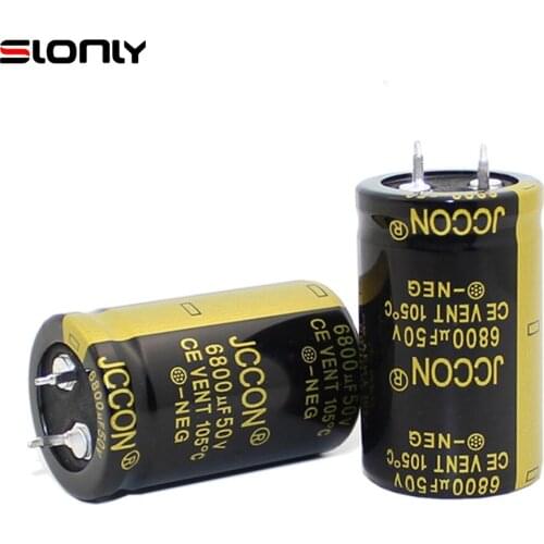 2pcs-14pcs 25x40mm 6800uF 50V JCCON Horn Black Gold Audio Amplifier Filter Aluminum Electrolytic Capacitors