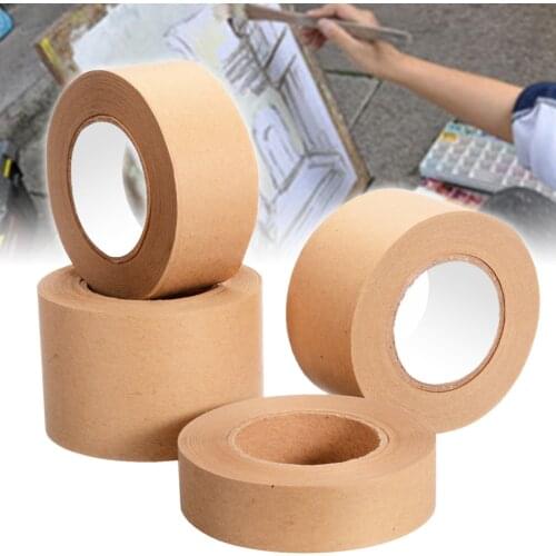 1 Roll 30m Kraft Paper Tape Bundled Adhesive Paper Tapes Sealed Water Masking Paper Tape for Art Painting Packaging Tool