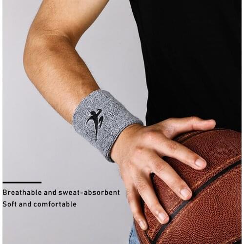 1pc Fine Cotton Unisex Sport Sweatband Wristband Wrist Protector Running Badminton Basketball Brace Terry Cloth Sweat Band Men