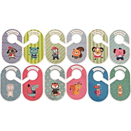 10/12 Closet Organizer Plastic Rectangular Hanger for Clothes Wardrobe Coat Clothing Size Dividers DIY Garment Organizing Labels