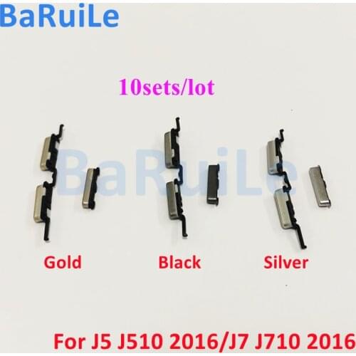 BaRuiLe 10pcs Power Button and Volume Side Button Keys for Samsung Galaxy J7 J710 (2016) / J5 J510 (2016) Power Volume Button