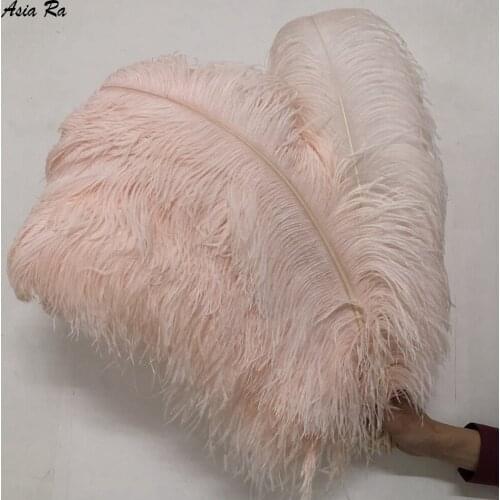 10PCS Fluffy Champagne Pink Ostrich Feathers Decoration Wedding Party Supplies Natural Ostrich Plumes Pluma Crafts 65-70cm Long