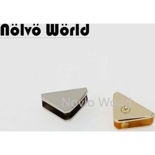 10pcs high quality triangle decoration end clips by screws hardware straps tail clasp accessory bag accessories