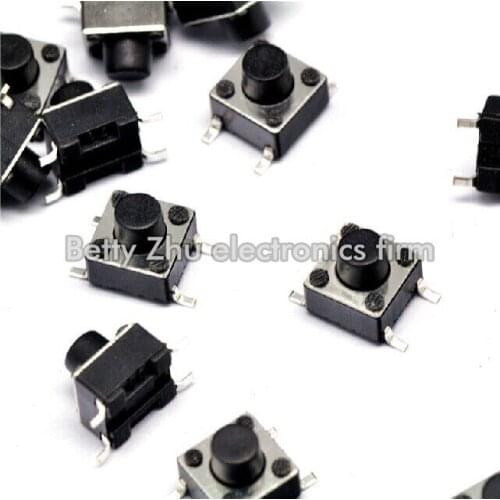 1000PCS/LOT 6 * 6 * 6MM SMD Tact Switch 4-pin micro switch / button switch