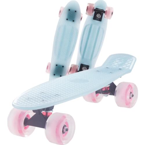 Candy Color 22'' Mini Cruiser Penny Board Glowing Jelly Flash Wheel Skate Boards Complete Assembled Adult Children Skateboard