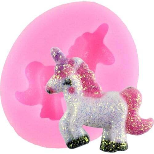 3D Unicorn Silicone Mold Cake Border Fondant Mold Baby Birthday Candy Clay Chocolate Molds Cookie Baking Cake Decorating Tools