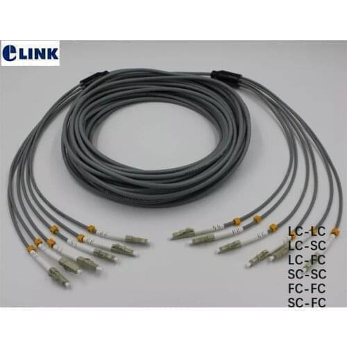 80mtr 6 core Armored fiber patchcords MM SC LC FC ST UPC Multimode 6 fibers Armored optical fibre jumper cable ELINK ftth 80m