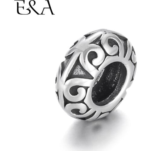 Stainless Steel Beads Dumn 5mm Hole Metal European Spacer Bead Supplies DIY Jewelry Findings Handmade Bracelet Accessories