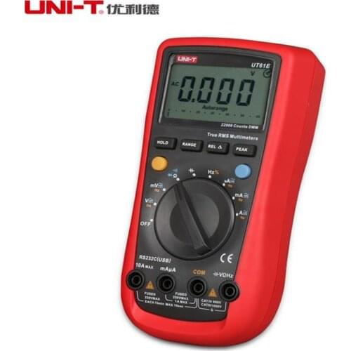 UNI-T UT61E Digital Multimeter auto range true RMS Peak value RS232 REL AC/DC amperemeter uni t UT 61E multimeter