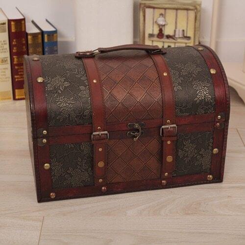 Cheap retro props storage box storage box storage box antique wooden treasure chest three-piece chamber