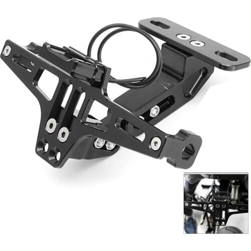 DHBH-Cnc Frame Motorcycle License Number Plate Holder Bracket With Led Light Adjustable For Yamaha Bws R25 R3 Mt03 Msx