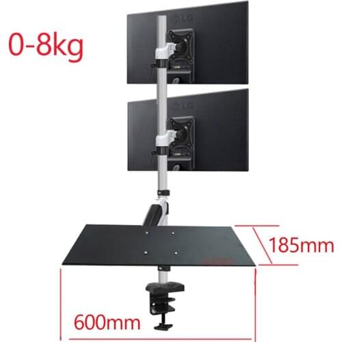 DL-FE220G-K Ergonomic aluminum gas spring sit-stand workstation 13"-27"monitor +keyboard tray working desk lifting clamp 0-8kg
