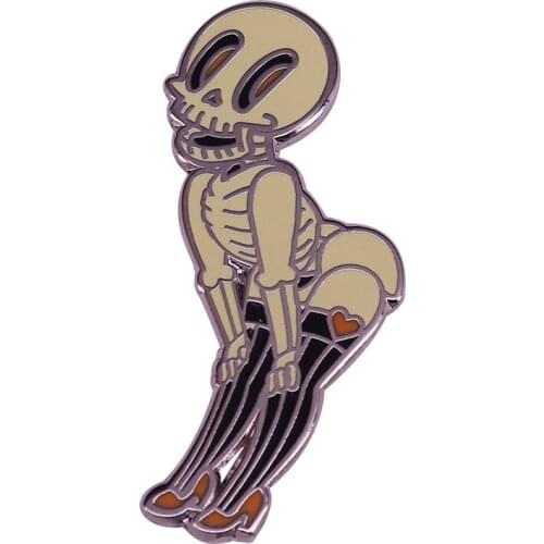 Gothic Skull Hard Enamel Pins Horror Girl Brooches Women Men Lapel Badges Backpack Collar Fashion Jewelry Gifts For Kids Friend