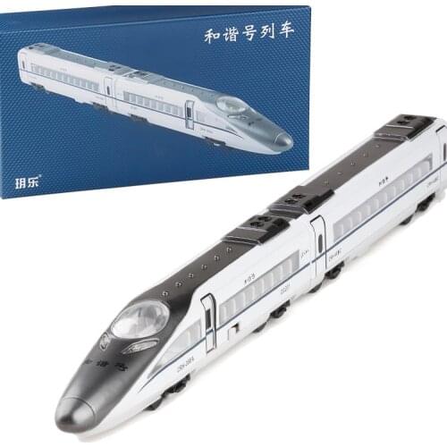 JACKIEKIM Toy China Bullet Train Metro Liner Alloy Metal Vehicle Door Open Pull Back with Voice Light Color Box Packing