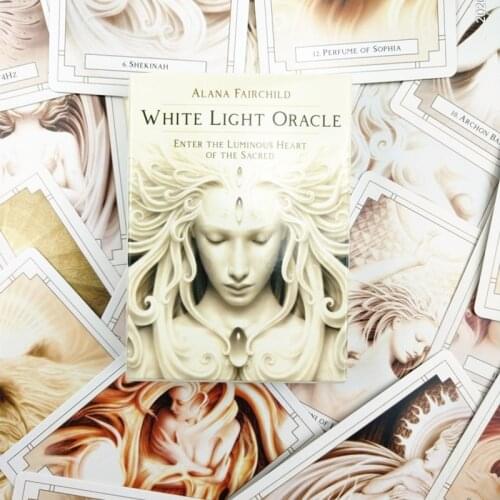 White Light Oracle Cards 44 Cards Deck Tarot Mysterious Divination Playing Card PXPF