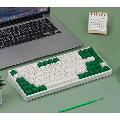 Green White Japanese English Keycaps For Cherry Mx Gateron Kailh Box TTC Switch Mechanical Keyboard Cherry Profile PBT Key Cap