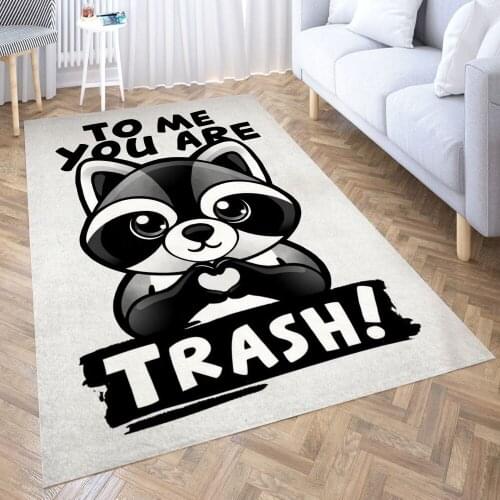 Raccoon trash lover Carpet for Living Room 3D Anime Cartoon Rug Gamer Teen Room Bedside Lounge Rug Kids Children Floor Mats