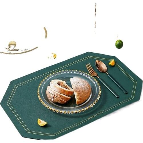 Table Mat European Leather Western-Style Placemat Waterproof and Oil-Proof Plate Mat Anti-Scald Plate Coasters Teacup Mat