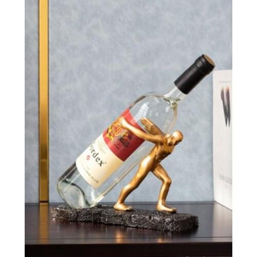 Creative Home Decor Magical Wine Holder Magician Figurine Wine Rack Table Ornament Resin Handmade Colored European Wine Rack