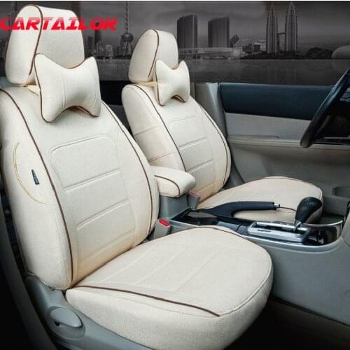 CARTAILOR Flax Cover Seat for Peugeot 607 2004 Interior Accessories Car Seat Cover Protector Ventilated Seat Supports Cushions