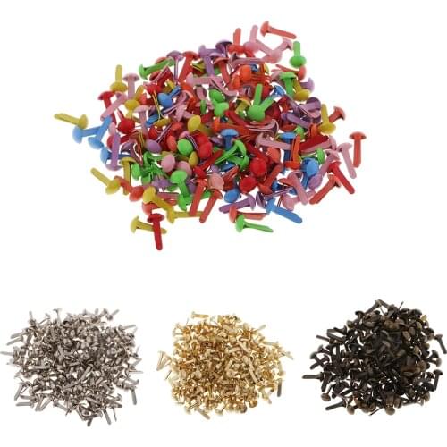 200x Mini Round Head 4.5mm Metal Brads Paper Fasteners Scrapbooking Embellishment for Paper Decoration Kids DIY Craft
