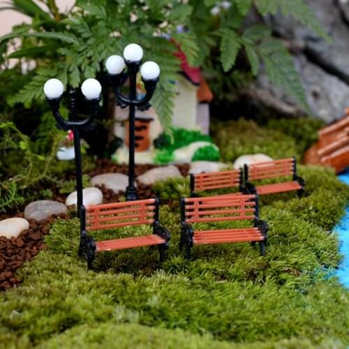 Miniature Bench Stools Micro Landscapes Resin Chair Craft Succulents Bonsai Doll