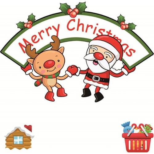New Stickers Contemporary Christmas Holiday Window Glass Static Sticker Sticker Decoration Santa Claus Elk Sticker New Year Gift
