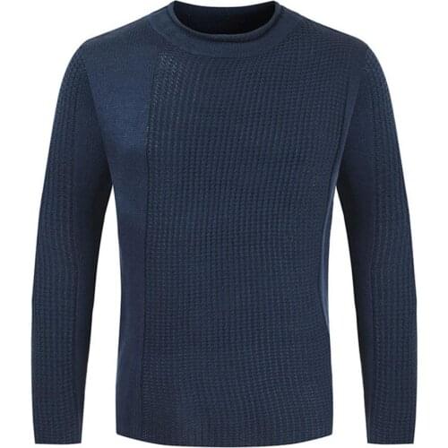 Long Sleeve Solid Color Slim Fit Men Sweater O-Neck Stretchy Knitted Pullover Sweater Autumn Winter Casual Sweater Male Clothing